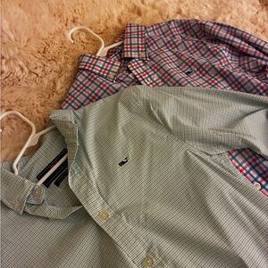 Vineyard Vines (2) bundle boys button down performance whale shirt size small